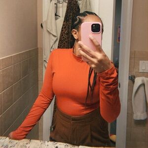 Aritzia Vibrant Orange Long Sleeve Top